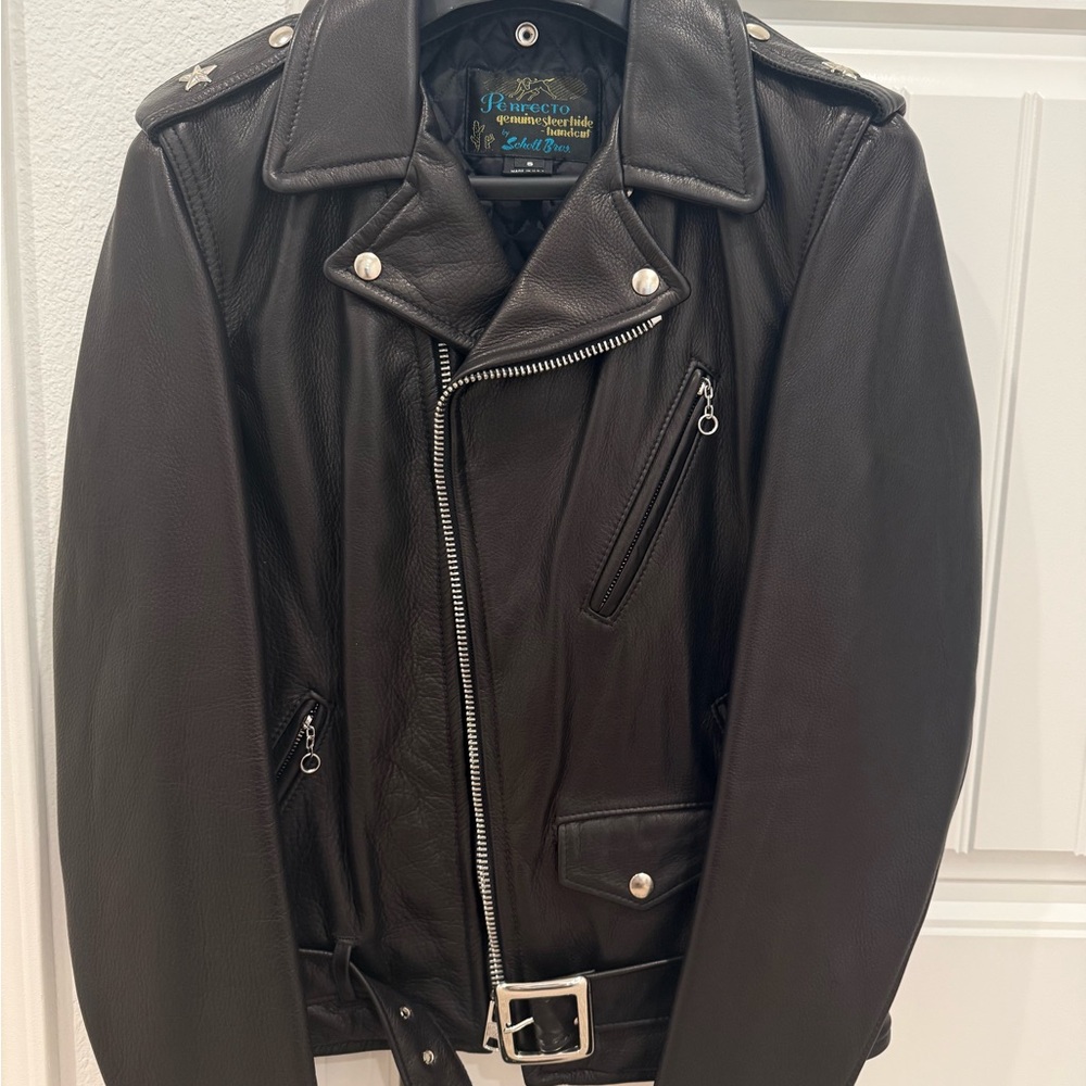 519
PEBBLED COWHIDE 'ONE STAR' PERFECTO® MOTORCYCLE JACKET
